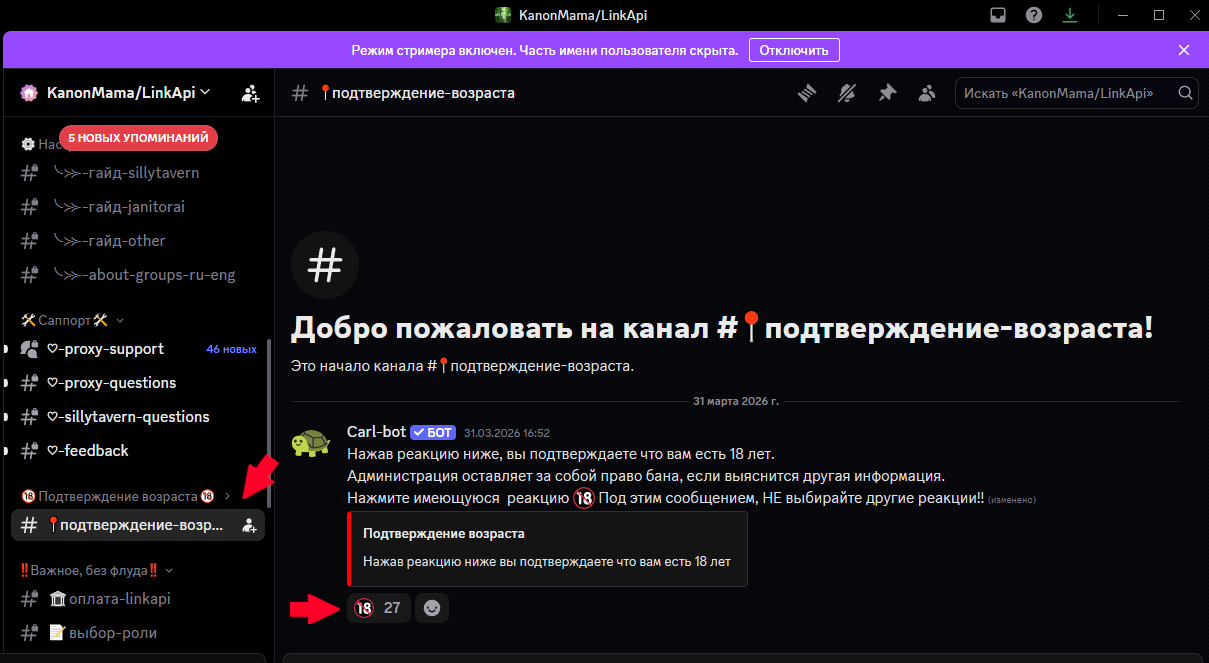 Подтверждение возраста