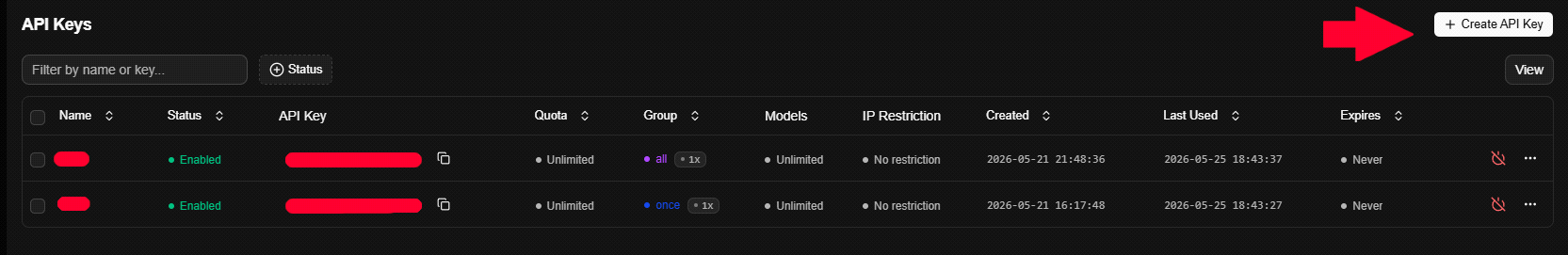 Create API Key